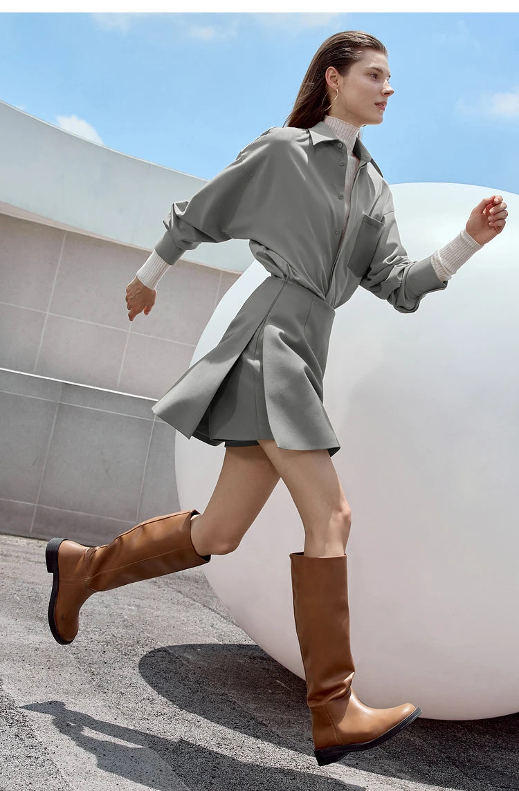 Minimalist Casual Shorts Skirts Women High Waist 2025 Spring New Fashion Commuter Straight A-Line Skirt