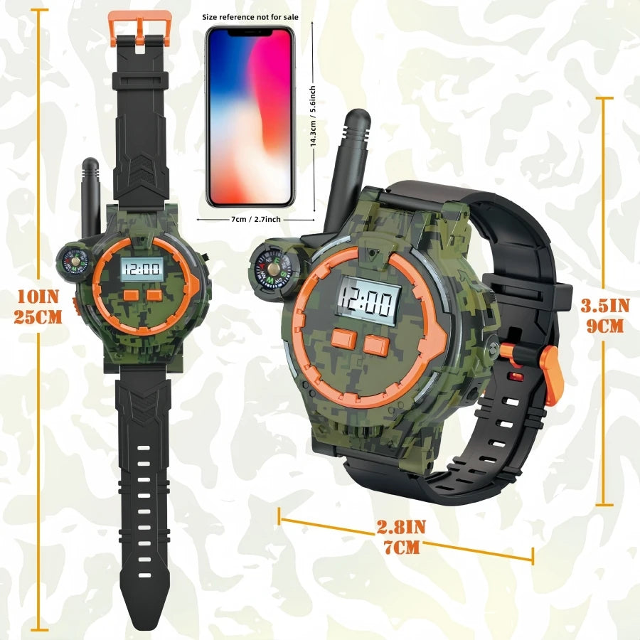2PCS Rechargeable Walkie Talkies for Kids,Two-Way Radio Walky Talky with Flashlight and Compass,200 Meter Transmission Range,Out
