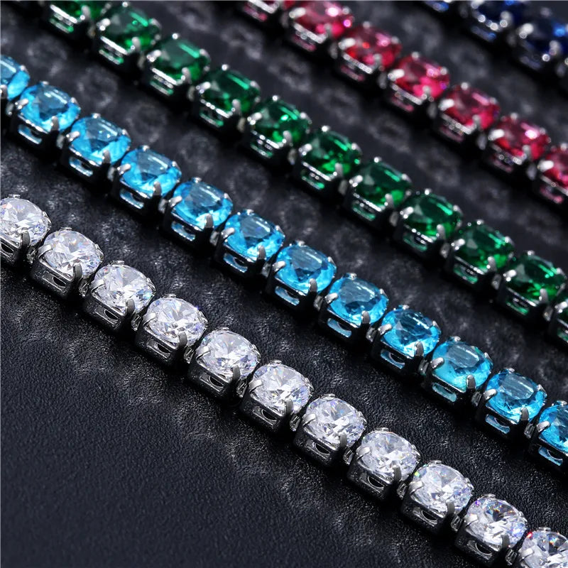 Sparkling 4mm Cubic Zirconia Bracelet – Silver Chain Jewelry