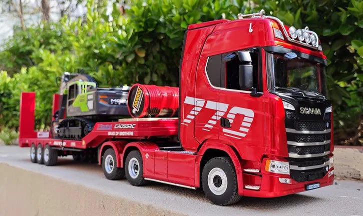 Remote control engineering car Huina Scania 770S trailer head alloy car model children's toy four-wheel drive ratio 501D