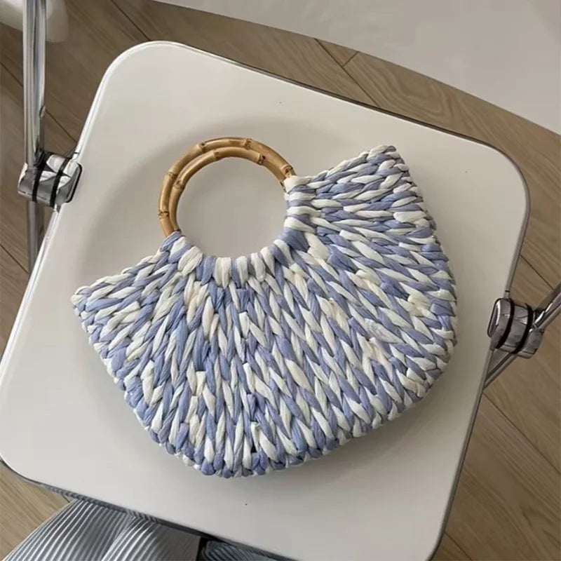 Handmade Shell Bag Brand Unique Creative 2025 New Luxury Summer Fairy Wood Handle Elegant Banquet Commuting Versatile Handbag