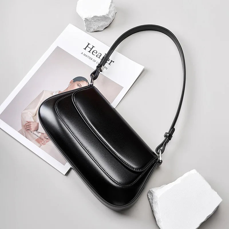 Elegant Underarm Leather Handbag
