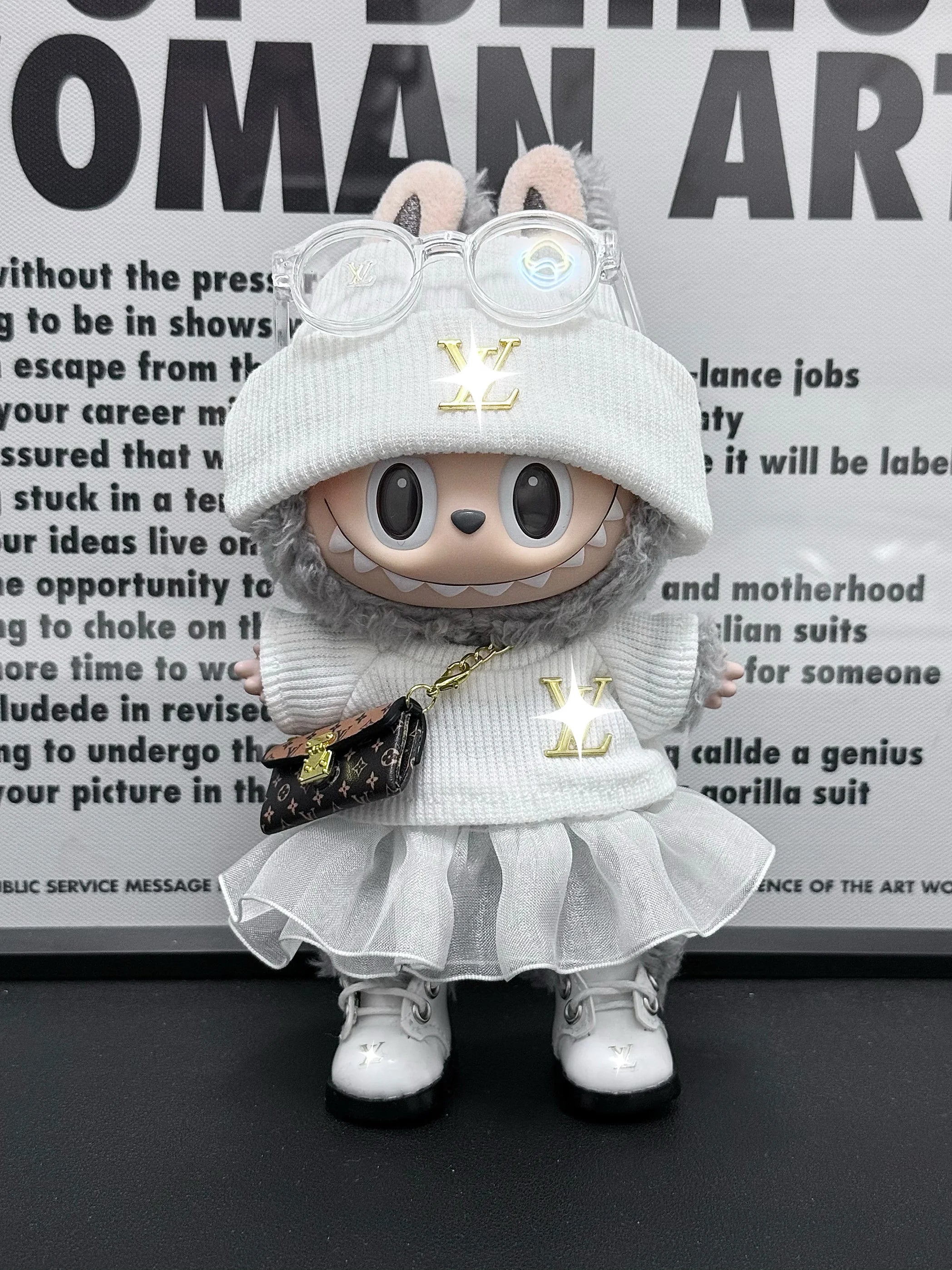 Labubu Fashion Doll Clothes  6pcs Trendy Outfit Hanging Decorations Compatible with First & Second Generation Dolls