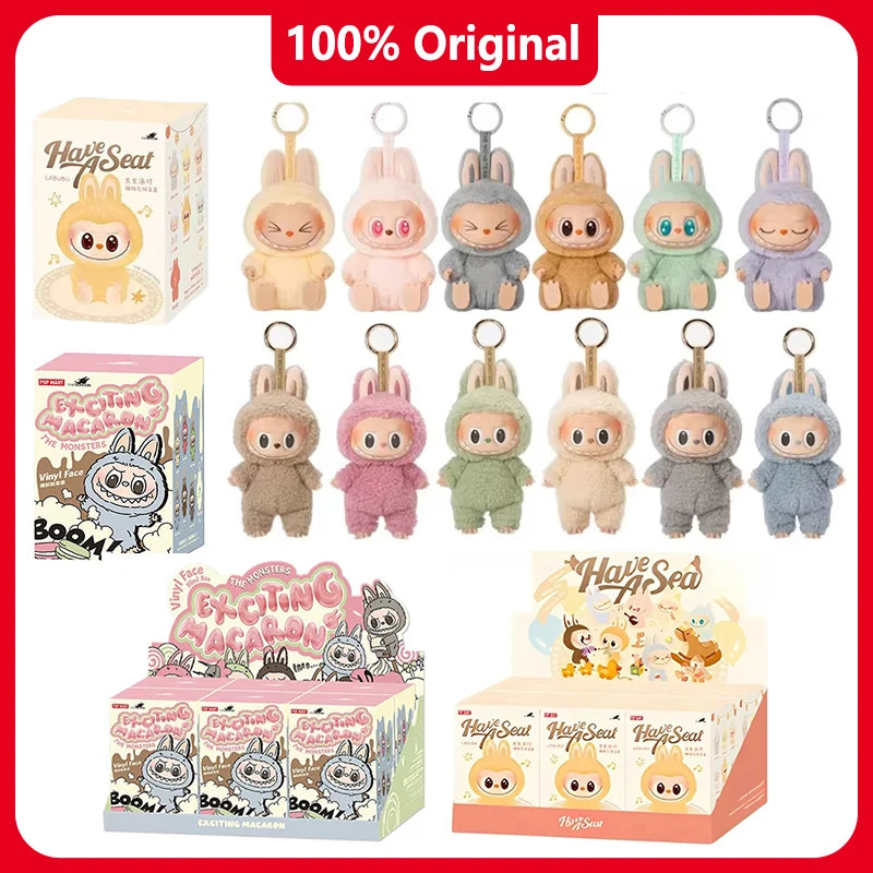 100% Original LBB Blind Box Kawaii Monster Series LABU Macaron Pendant Doll Monster Keychain Birthday Christmas Gift