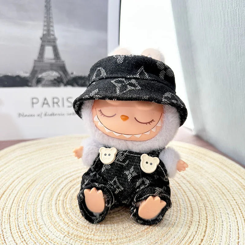 For 17cm Labubus Mini Doll Clothes Outfit Hat Bag Clothes Shoes Labubu II Doll Accessories Cultivate Sitting Party Game Toys