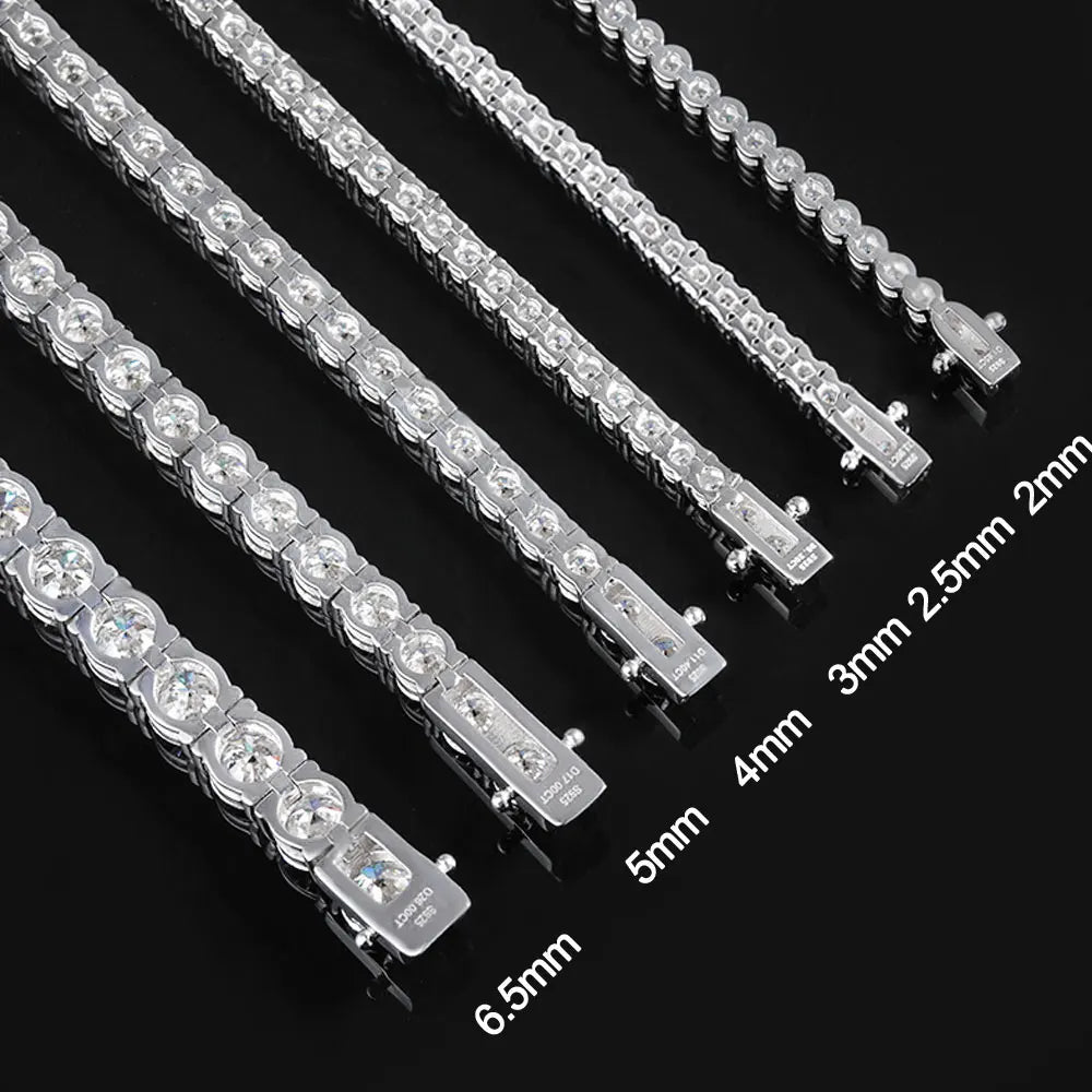 Elegant 2mm Moissanite Tennis Bracelet
