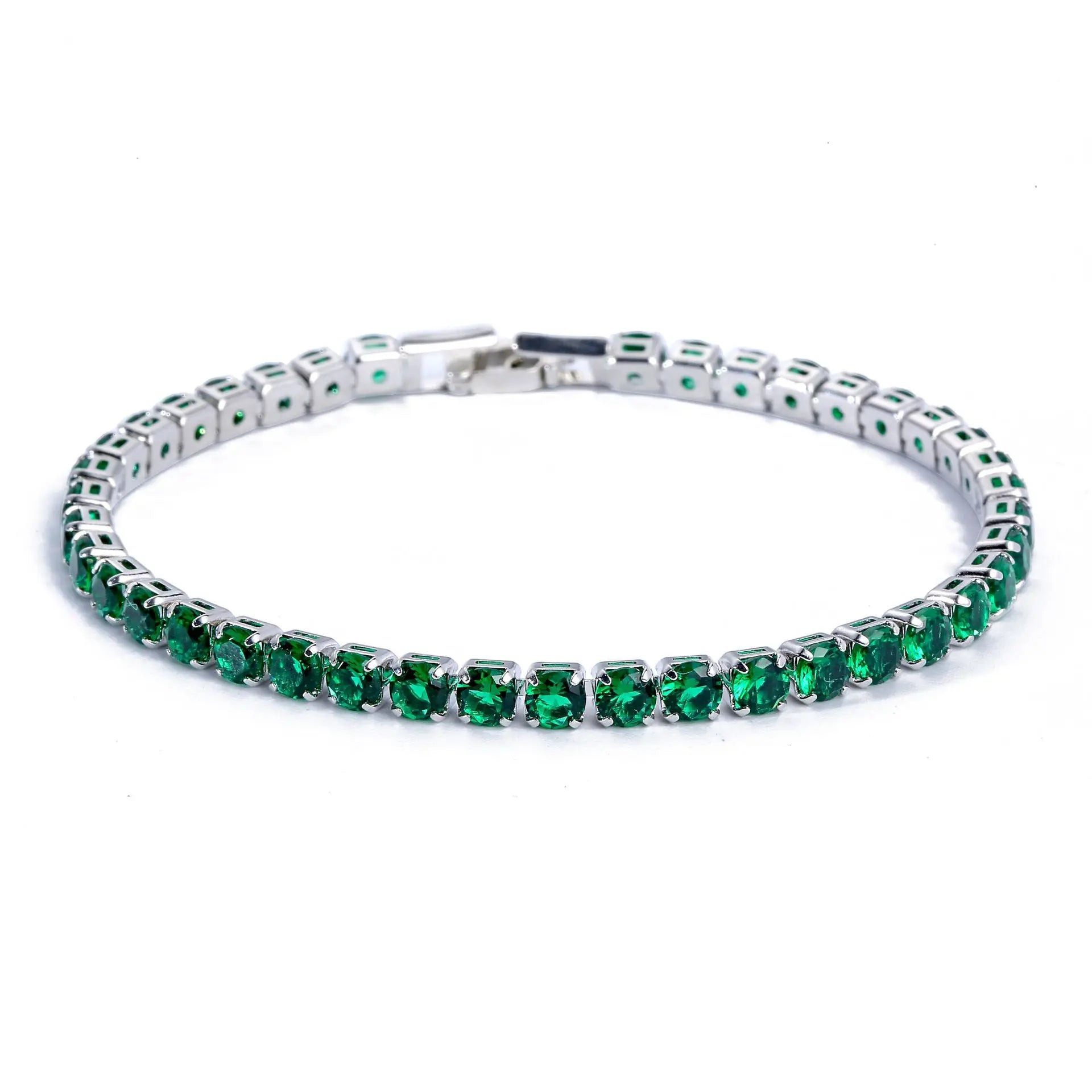 Sparkling 4mm Cubic Zirconia Bracelet – Silver Chain Jewelry