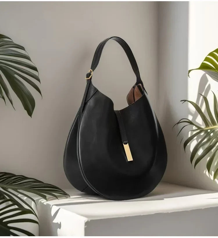 Trendy Cross-Border Women's Underarm Chamois Leather Ruffle Design Dumpling Bag Tote Bag Moon Shark Bag Handbag Chic Style