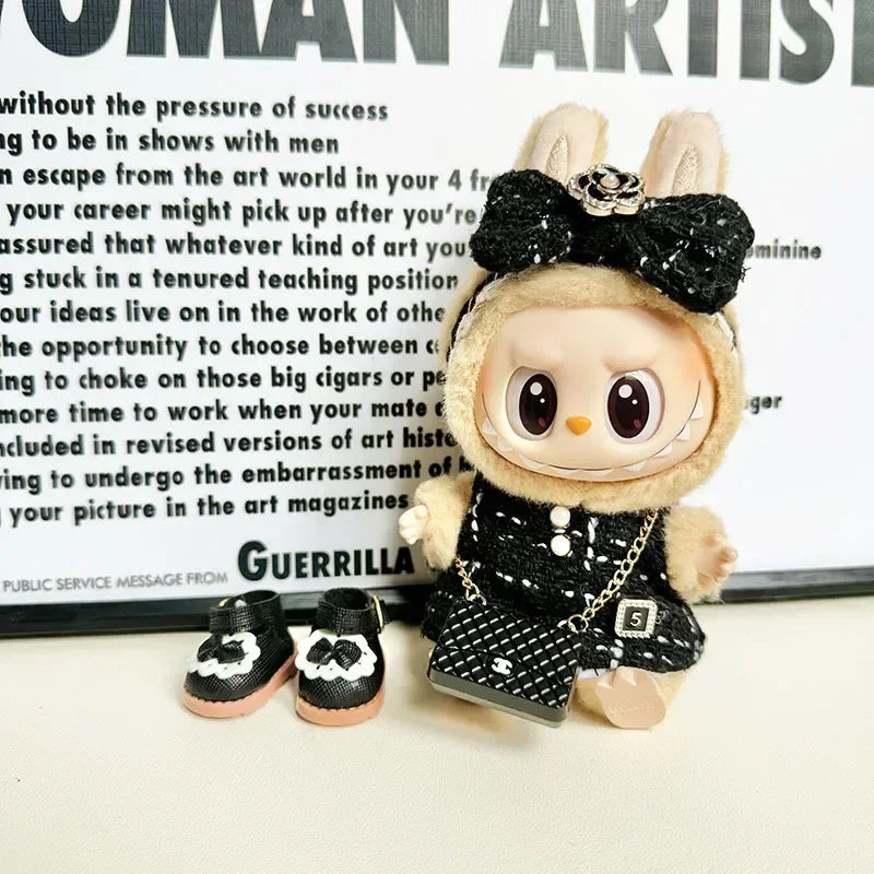 luxury Brand Labubu Doll Clothes Advanced design customization Heartbeat Printed Hats Gorgeous Dresses Accessories