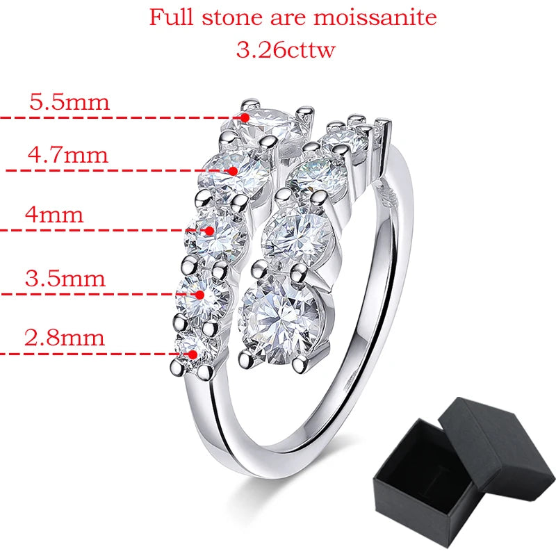 Women's Moissanite Band Ring – 10 Dazzling Lab Diamonds