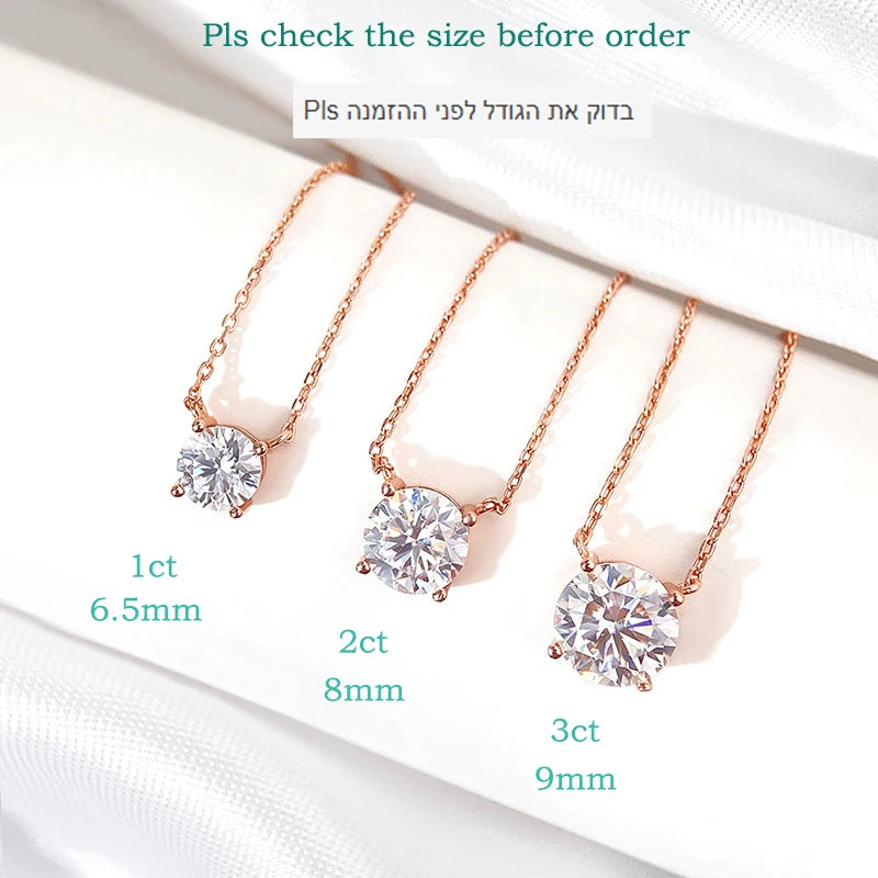 Elegant Moissanite Pendant Necklace – 1–5CT