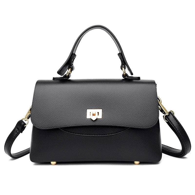 Elegant Leather Messenger Bag – Spacious Tote for Women