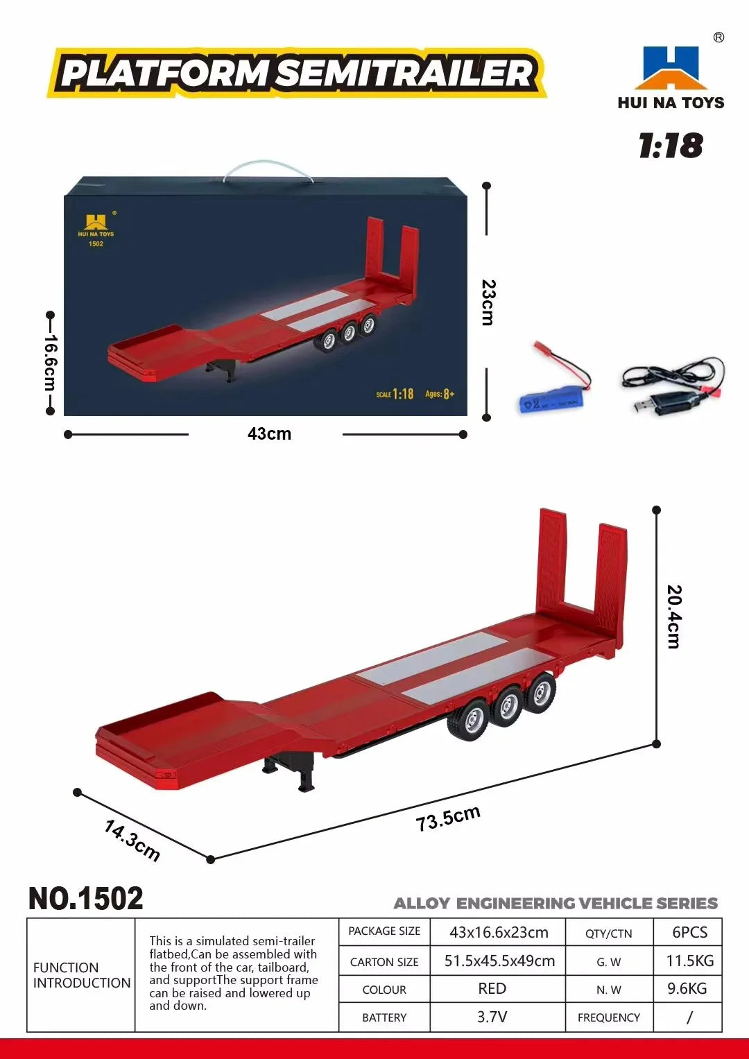 Remote control engineering car Huina Scania 770S trailer head alloy car model children's toy four-wheel drive ratio 501D