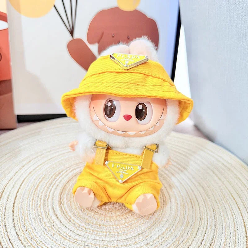 For 17cm Labubus Mini Doll Clothes Outfit Hat Bag Clothes Shoes Labubu II Doll Accessories Cultivate Sitting Party Game Toys