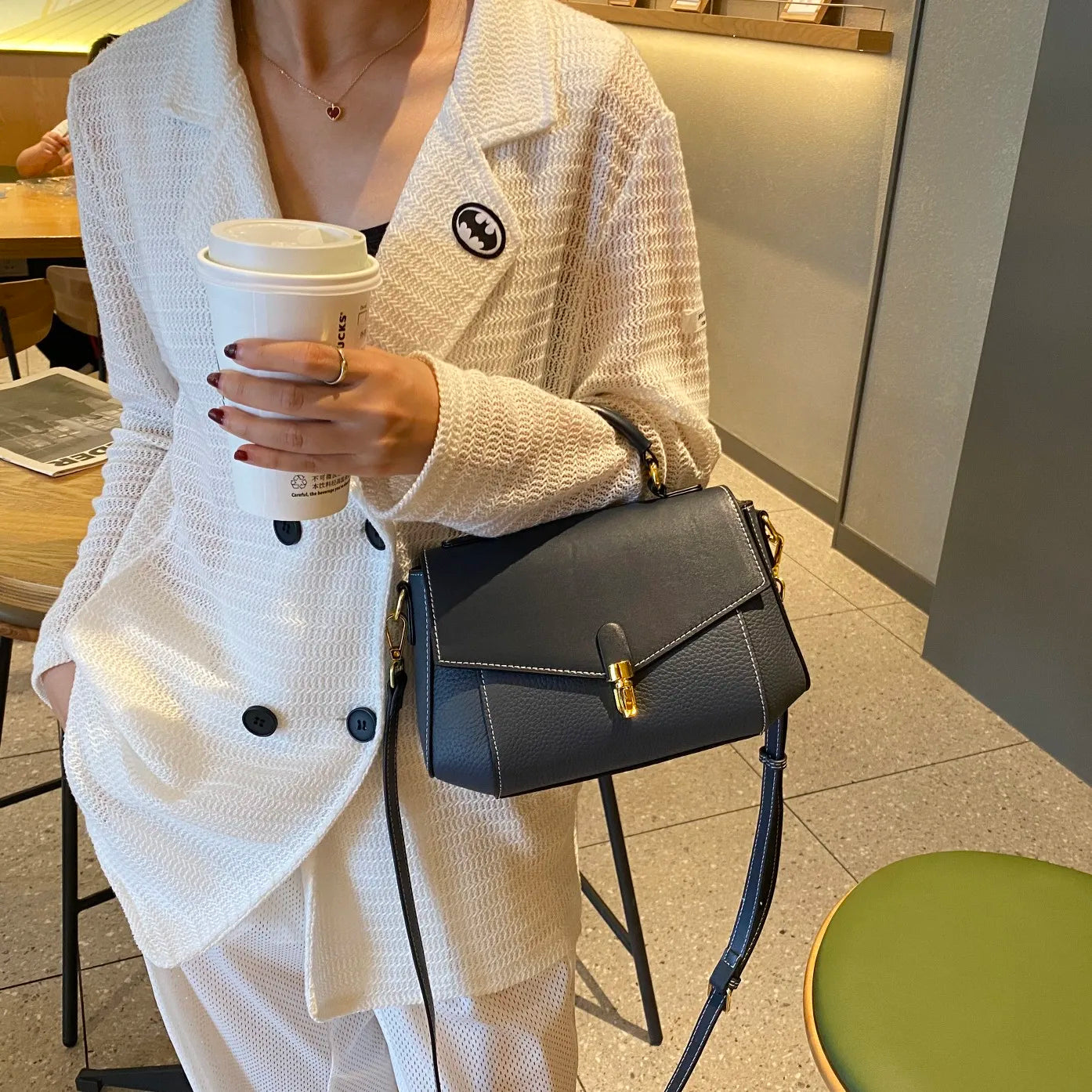 Genuine Leather Women's Bag New Trendy All-match Messenger Shoulder Bag Ladies Fashion First Layer Cowhide Handbag High Quality