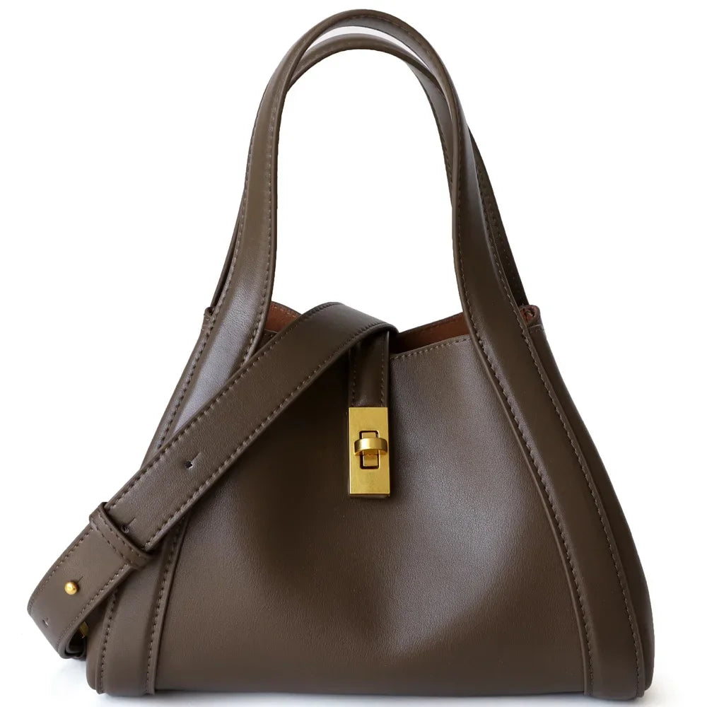 Genuine Leather Bucket Bag