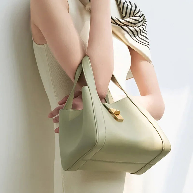 Genuine Leather Bucket Bag