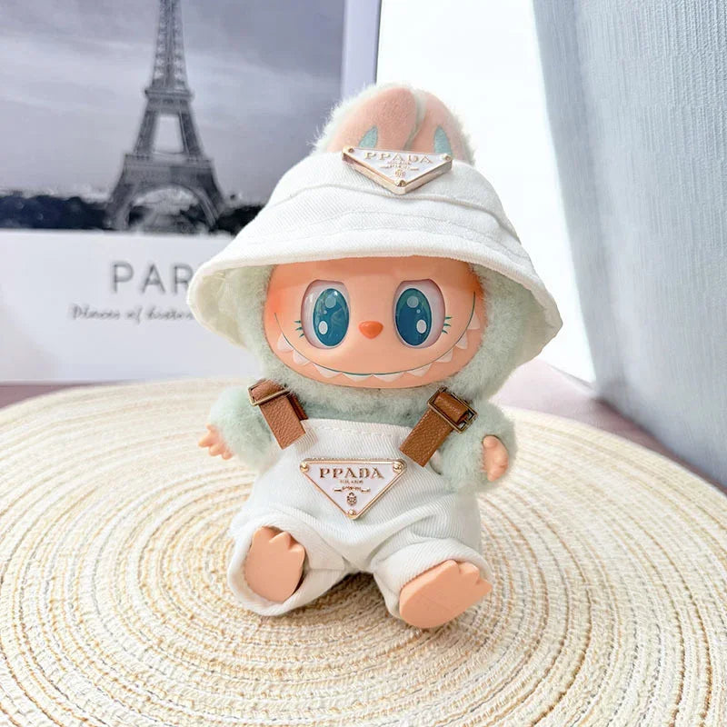For 17cm Labubus Mini Doll Clothes Outfit Hat Bag Clothes Shoes Labubu II Doll Accessories Cultivate Sitting Party Game Toys