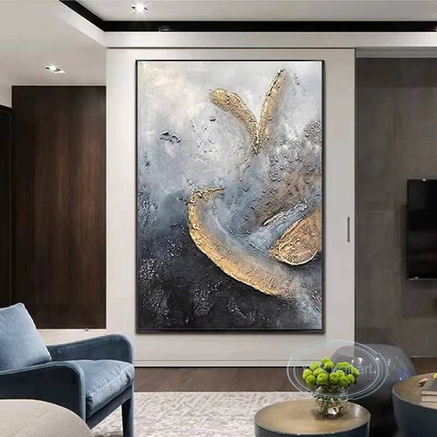 Nordic Abstract Oil Painting Handmade Canvas Decorative Mural Frameless Acrylic Hanging Image For LivingRoom Bedroom Aisle Porch