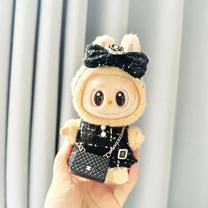 luxury Brand Labubu Doll Clothes Advanced design customization Heartbeat Printed Hats Gorgeous Dresses Accessories