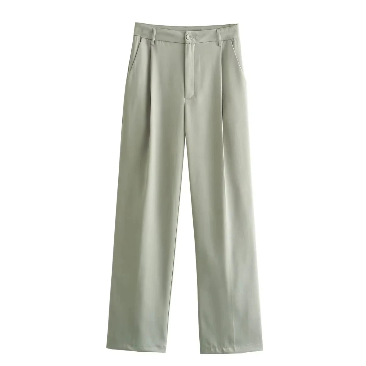 Spring Summer Casual Women Solid Suits Fashion Streetwear Pockets Turn-down Collar Short Jackets+Chic Wide leg pants