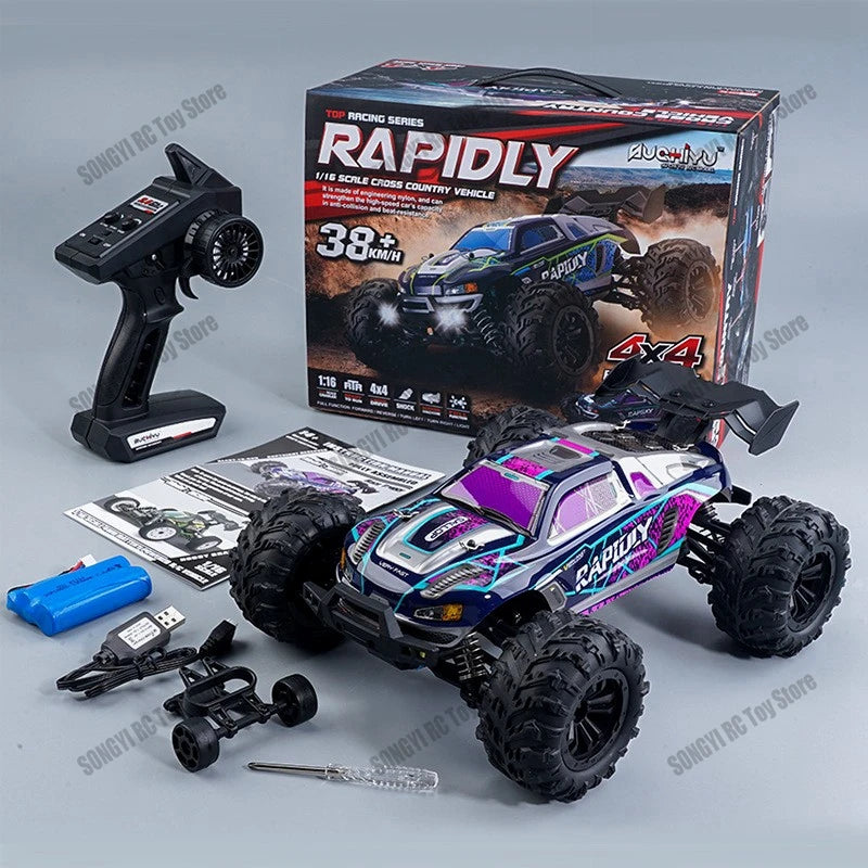 50 or 80KM/H Rc Cars 1/16 Off Drift Road 4WD with LED 2.4G Waterproof Remote Control Monster Truck for Adults and Kids Toy Gift