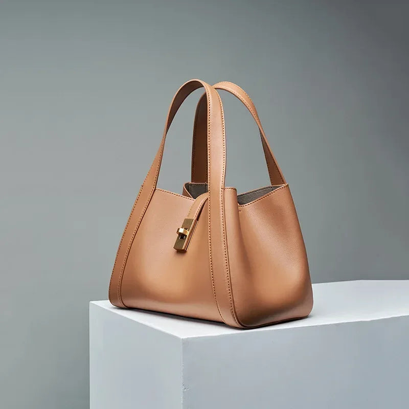Genuine Leather Bucket Bag