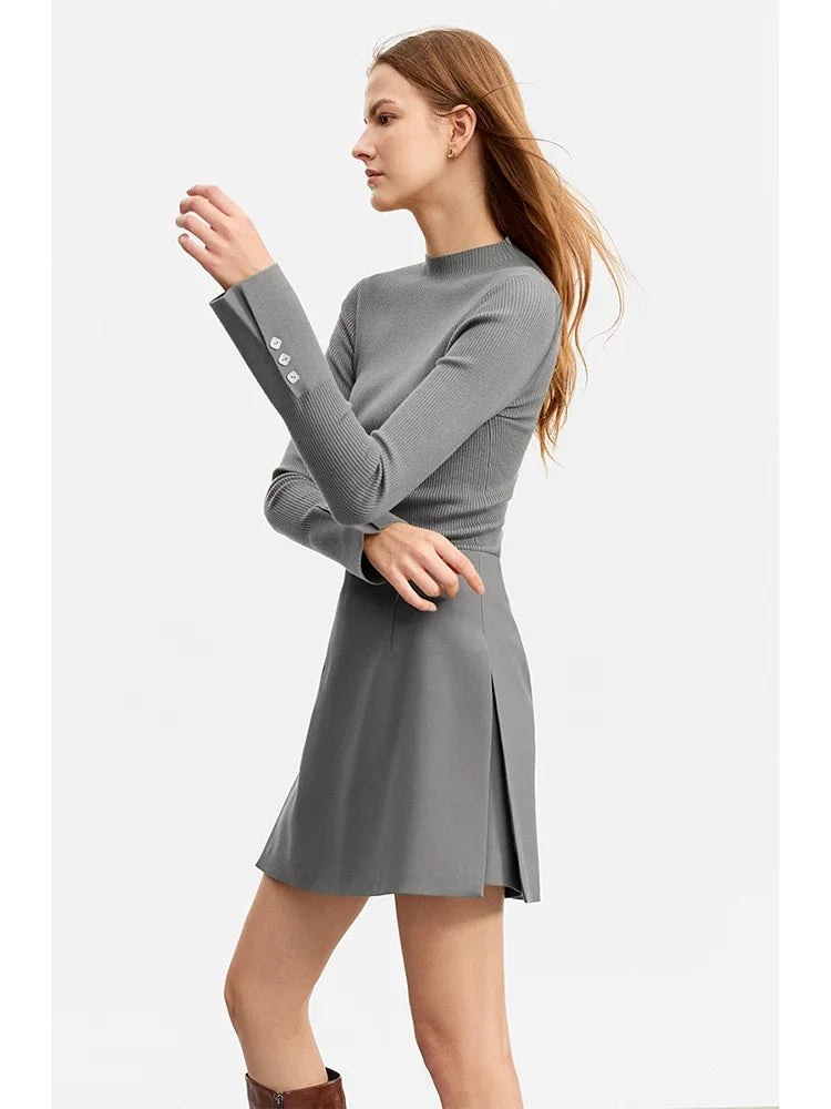 Minimalist Casual Shorts Skirts Women High Waist 2025 Spring New Fashion Commuter Straight A-Line Skirt