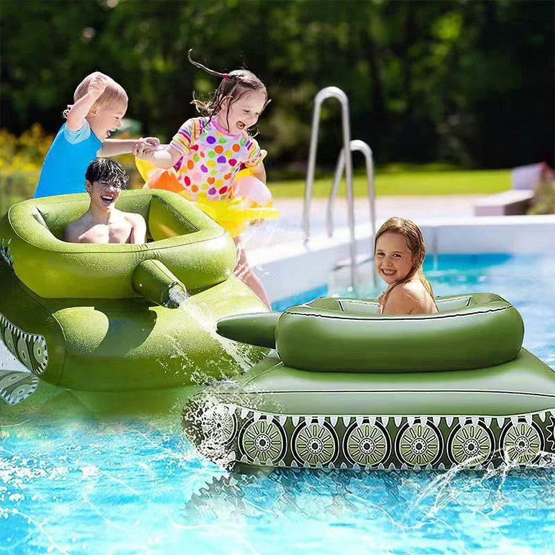 PVC inflatable tank water spray truck  water battle  water spray toy   pool water play   water gun  floating row