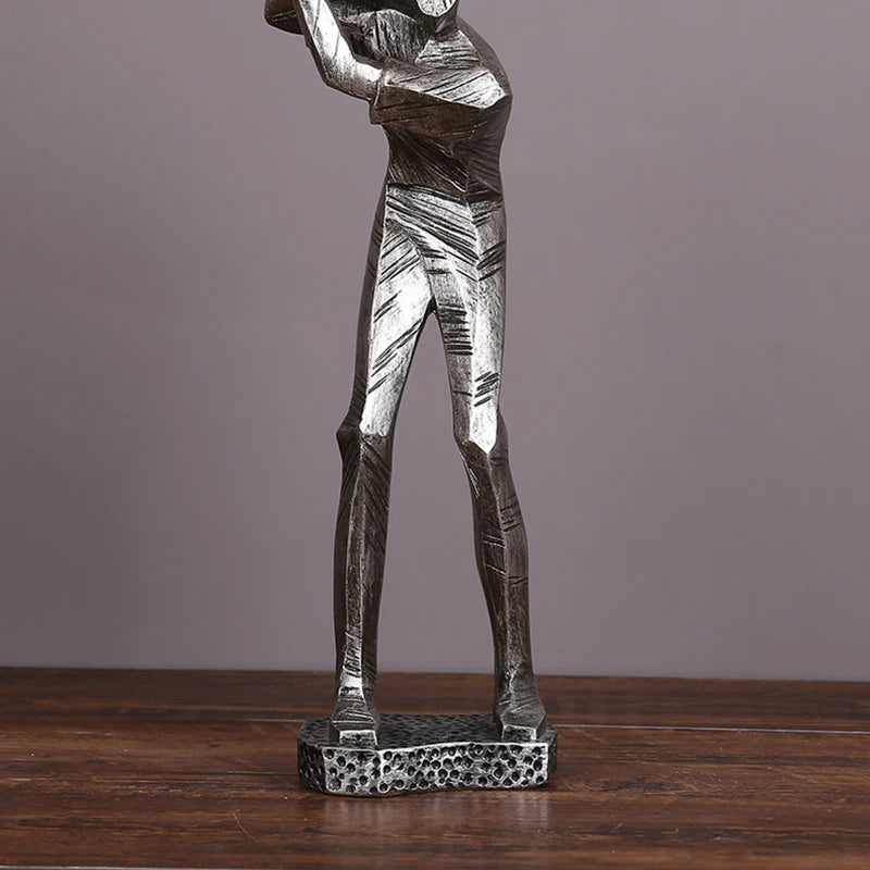 Huge Golf Player Figurine Resin Sportsman Statue Industrial Geometrical Shape Golfer Accessory Light Luxury Club Bar Home Decor