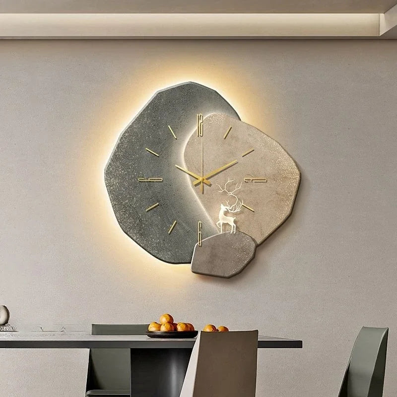 Large Dining Room Wall Clock Modern Simplicity Silent Natural Wall Decor 2025 NewNew High-end Silent Home Wall Hanging Clock