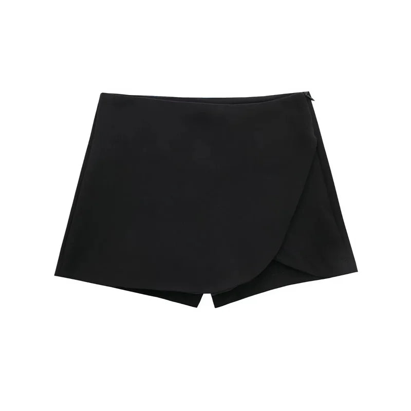 Asymmetric Skort For Women Pink Black Mini Skirt Shorts Woman Fashion High Waist Short Skirts Summer Casual Shorts
