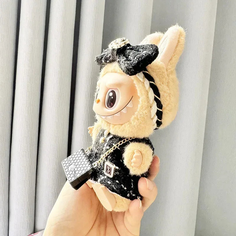 luxury Brand Labubu Doll Clothes Advanced design customization Heartbeat Printed Hats Gorgeous Dresses Accessories