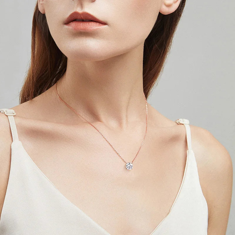 Elegant Moissanite Pendant Necklace – 1–5CT
