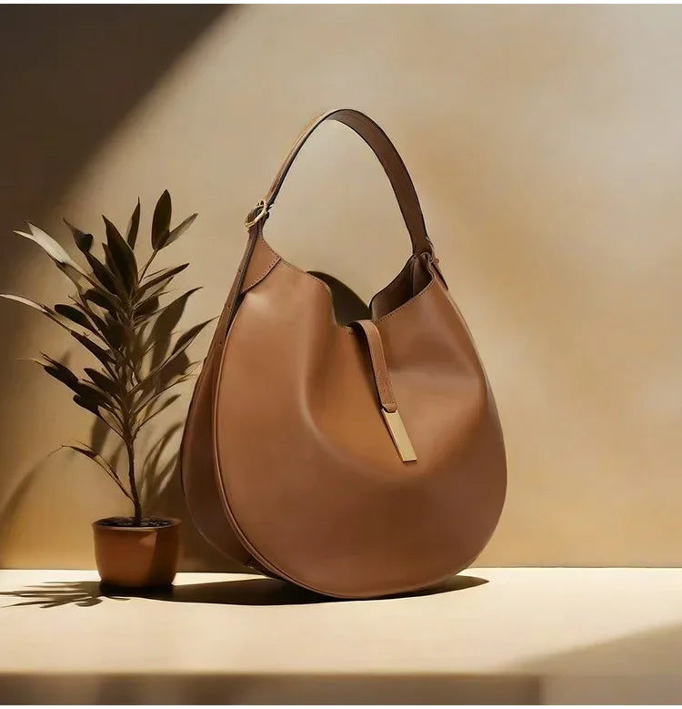 Trendy Cross-Border Women's Underarm Chamois Leather Ruffle Design Dumpling Bag Tote Bag Moon Shark Bag Handbag Chic Style