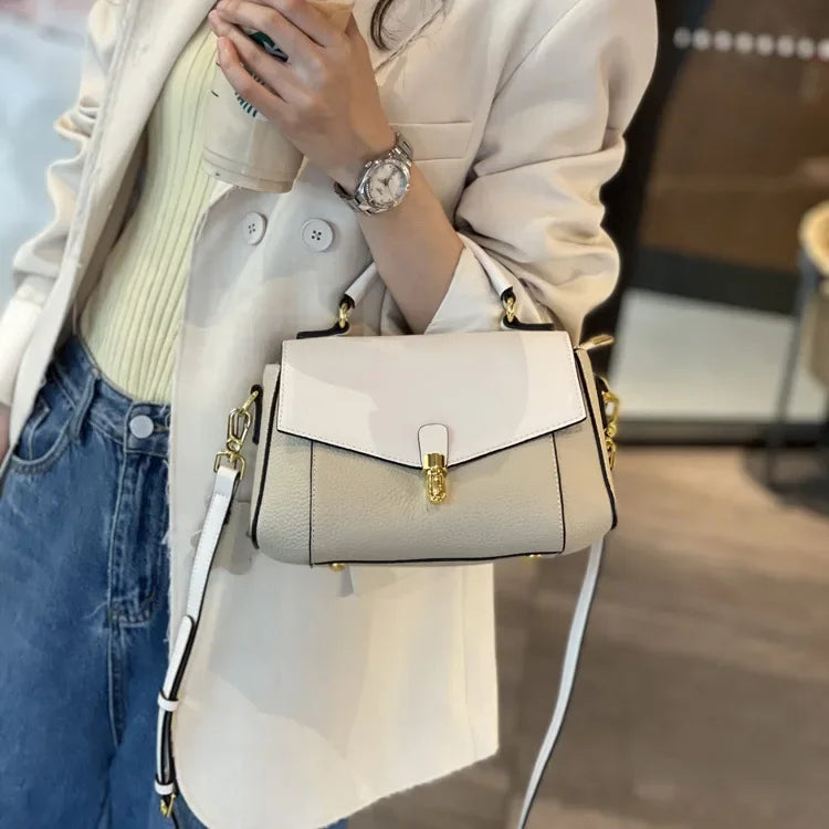 Genuine Leather Women's Bag New Trendy All-match Messenger Shoulder Bag Ladies Fashion First Layer Cowhide Handbag High Quality