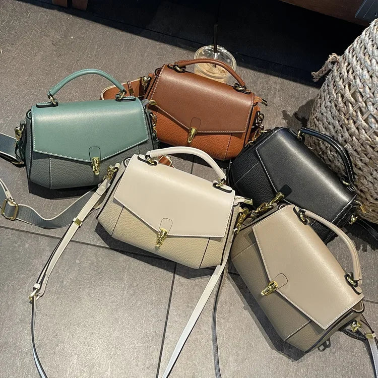 Genuine Leather Women's Bag New Trendy All-match Messenger Shoulder Bag Ladies Fashion First Layer Cowhide Handbag High Quality