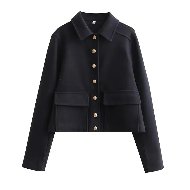 Bomber Jacket Women Button Cropped Jackets for Women Long Sleeve Women's Jackets Streetwear Coat for Women Outerwears