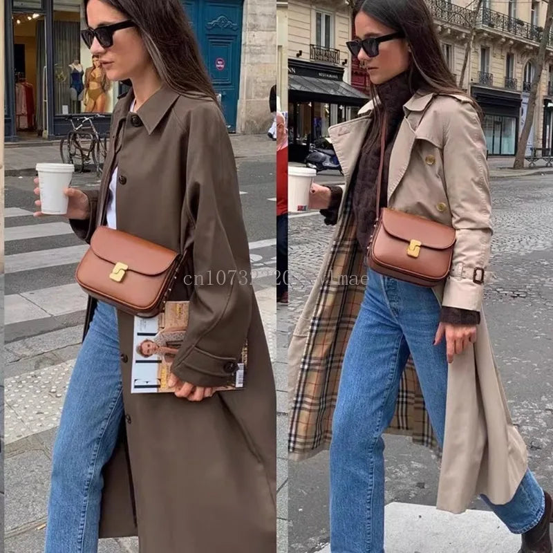 Genuine Leather Shoulder Bag for Women Crossbody Bag  Female Luxury Designer Bags Classic Crossbody Square Bags Commuting Bag