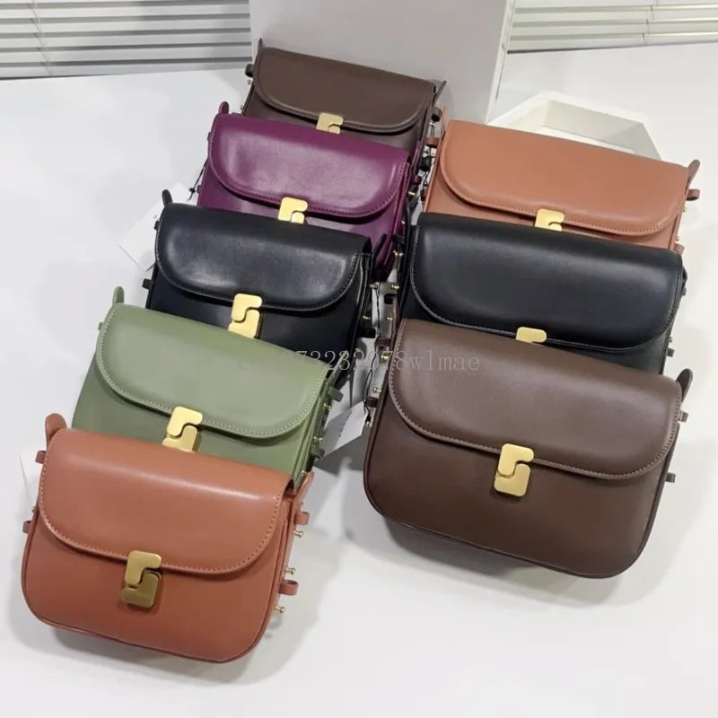 Genuine Leather Shoulder Bag for Women Crossbody Bag  Female Luxury Designer Bags Classic Crossbody Square Bags Commuting Bag