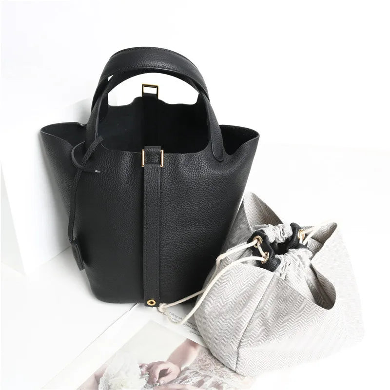 Fashionable Leather Bucket Bag