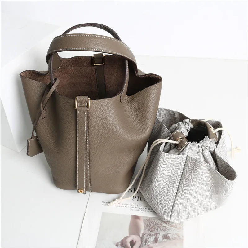 Fashionable Leather Bucket Bag