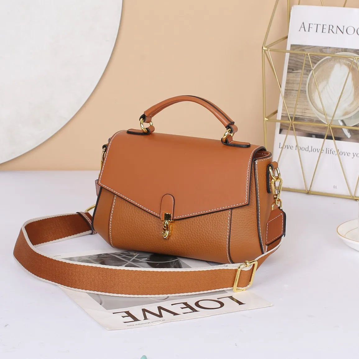 Genuine Leather Women's Bag New Trendy All-match Messenger Shoulder Bag Ladies Fashion First Layer Cowhide Handbag High Quality