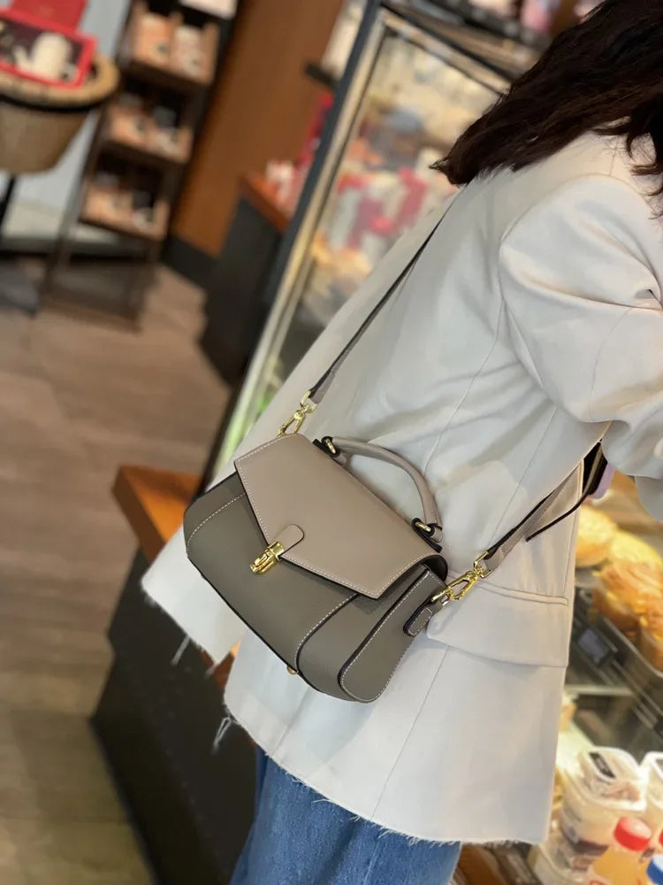 Genuine Leather Women's Bag New Trendy All-match Messenger Shoulder Bag Ladies Fashion First Layer Cowhide Handbag High Quality