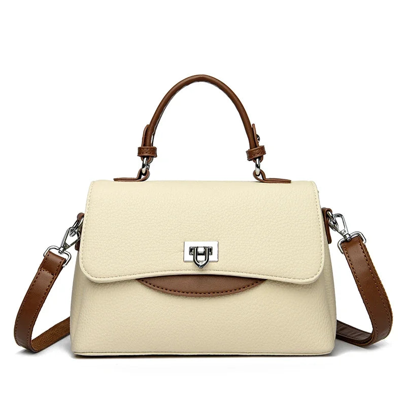 Elegant Leather Messenger Bag – Spacious Tote for Women