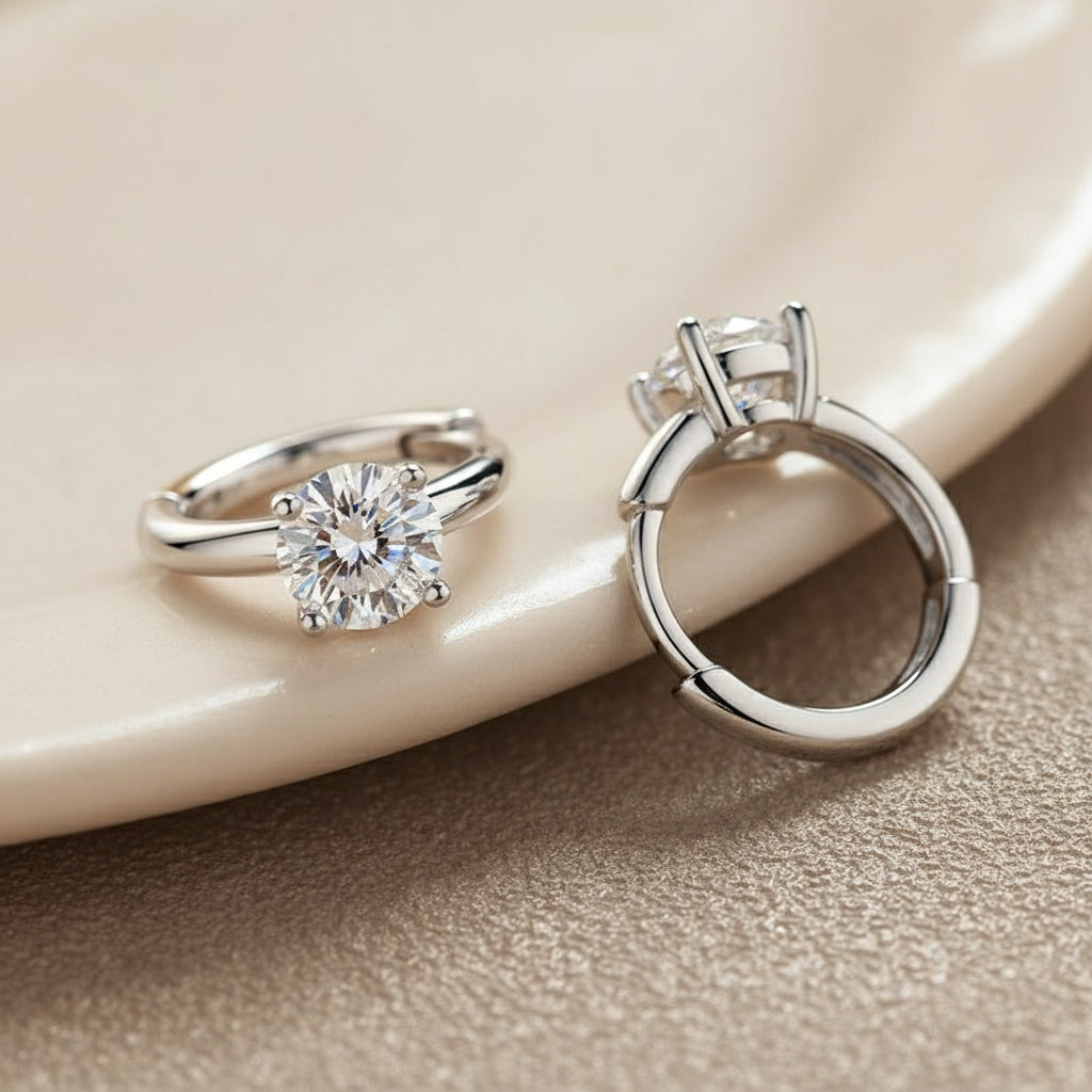 Milan Solitaire Moissanite Hoops