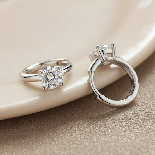 Milan Solitaire Moissanite Hoops