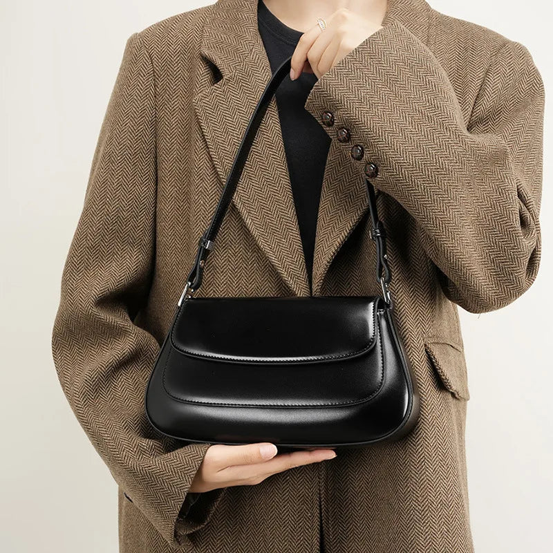 Elegant Underarm Leather Handbag