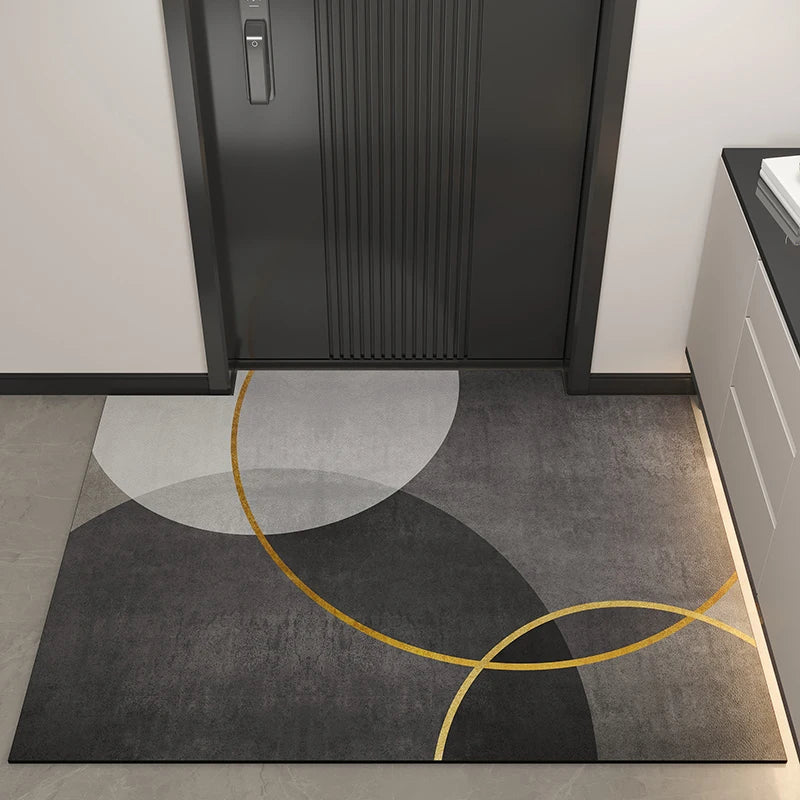 Geometric Pattern Door Mat Washble Rug Stain Resistant Anti Slip Backing Rugs for Living Room