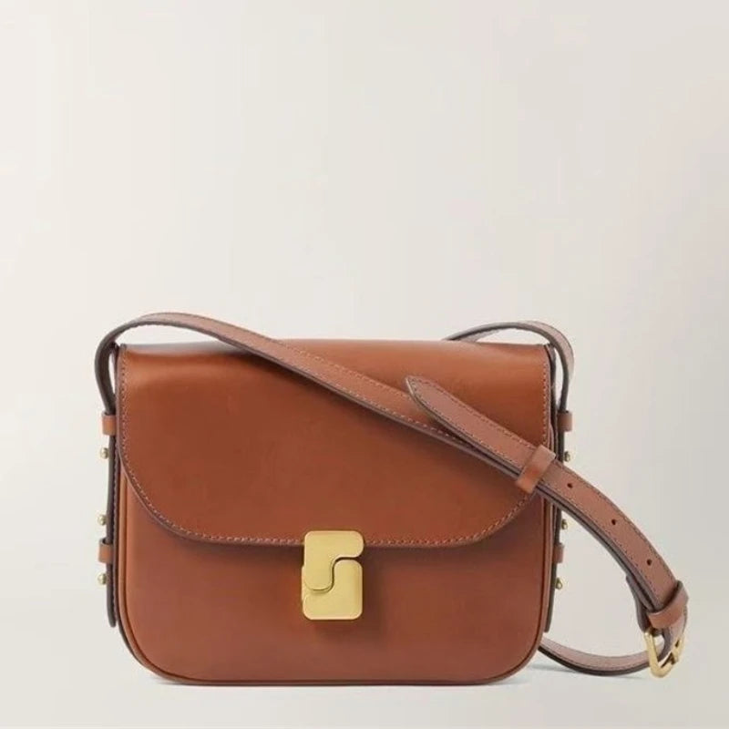 Genuine Leather Shoulder Bag for Women Crossbody Bag  Female Luxury Designer Bags Classic Crossbody Square Bags Commuting Bag